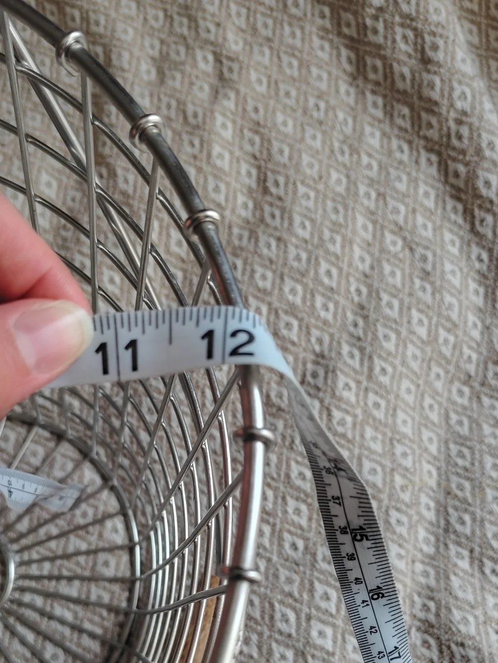 Large Metal Wire Storage Basket with Wooden Handle